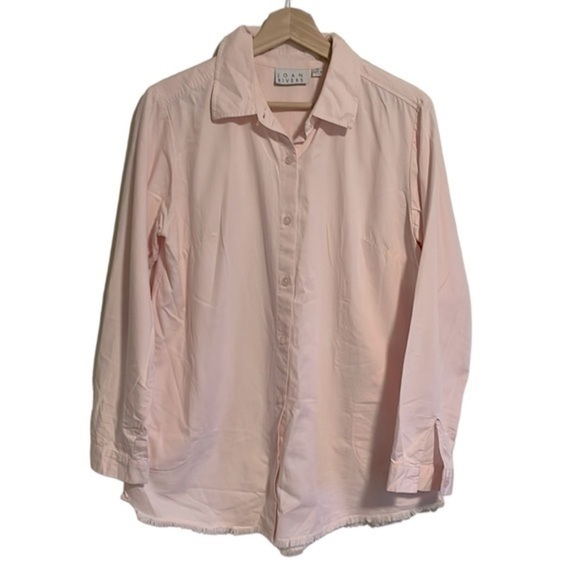 Joan Rivers Button Up‎ Long Sleeve Shirt Women’s Size Small Blouse Top Pink - Picture 1 of 8